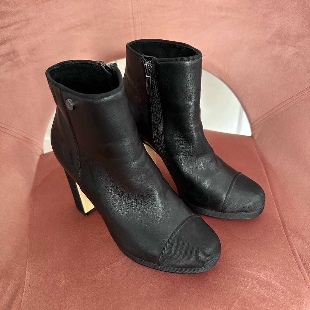 Black Leather Ankle Boots